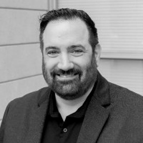 Roy Shapira, black-and-white portrait